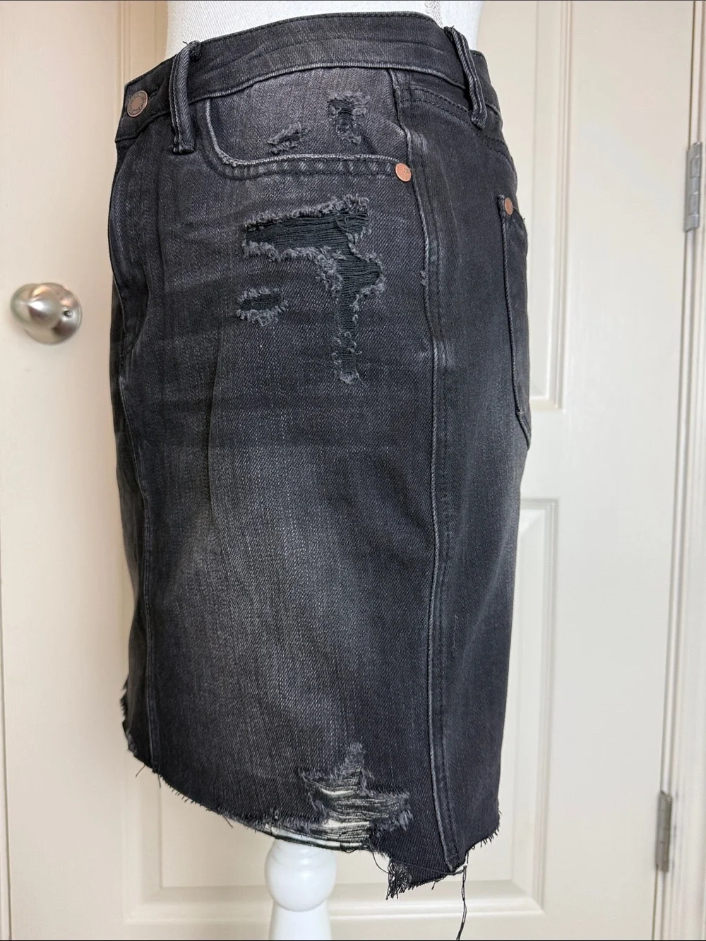 Judy Blue Black Distressed Mini Skirt Sz M Goth Grunge Punk